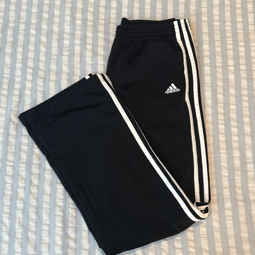 Adidas old school black track pants unisex size S
